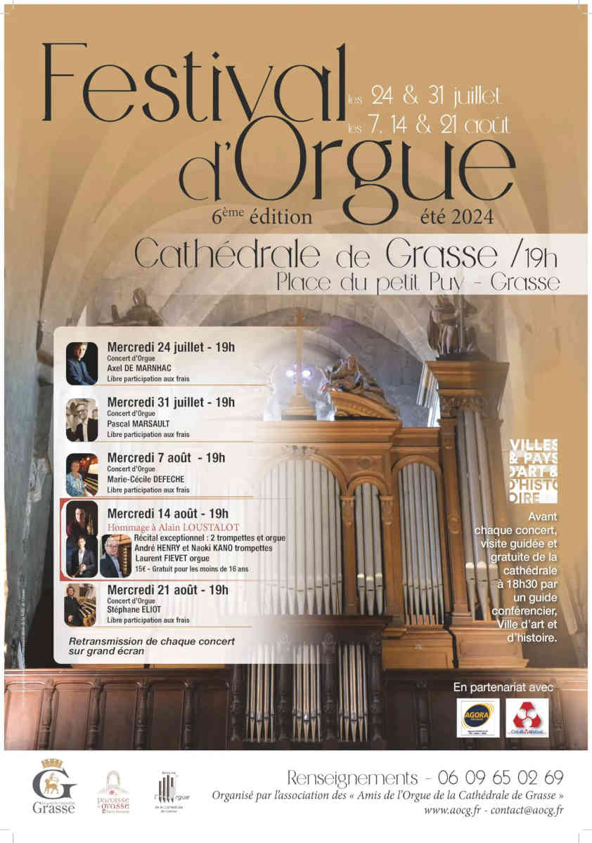 festival orgue grasse concerts spectacles agenda cote d azur 06 2024