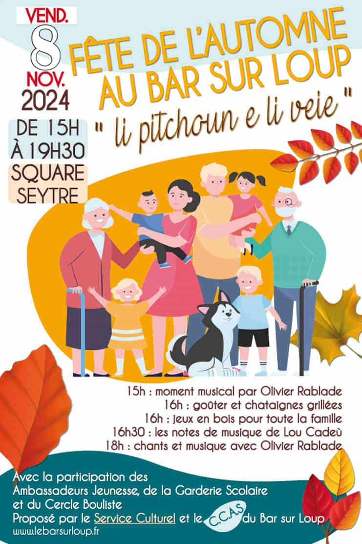 fete automne bar sur loup manifestations animations evenements famille agenda cote d azur 2024