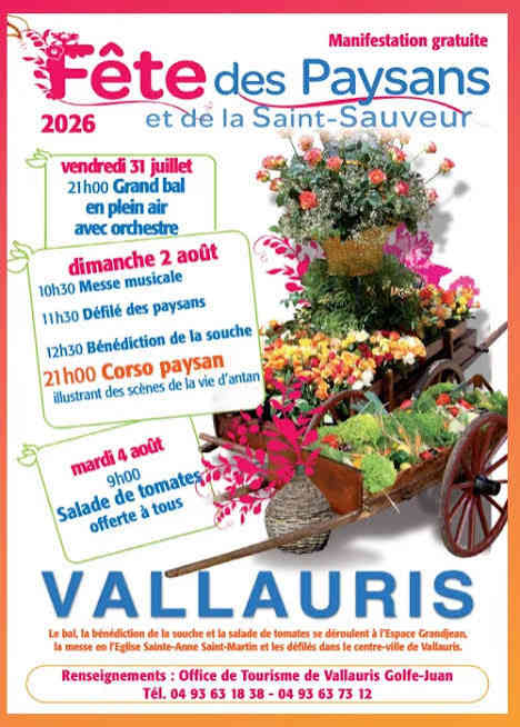 Fête des Paysans de Vallauris célébrant le terroir, les costumes provençaux et les traditions locales.