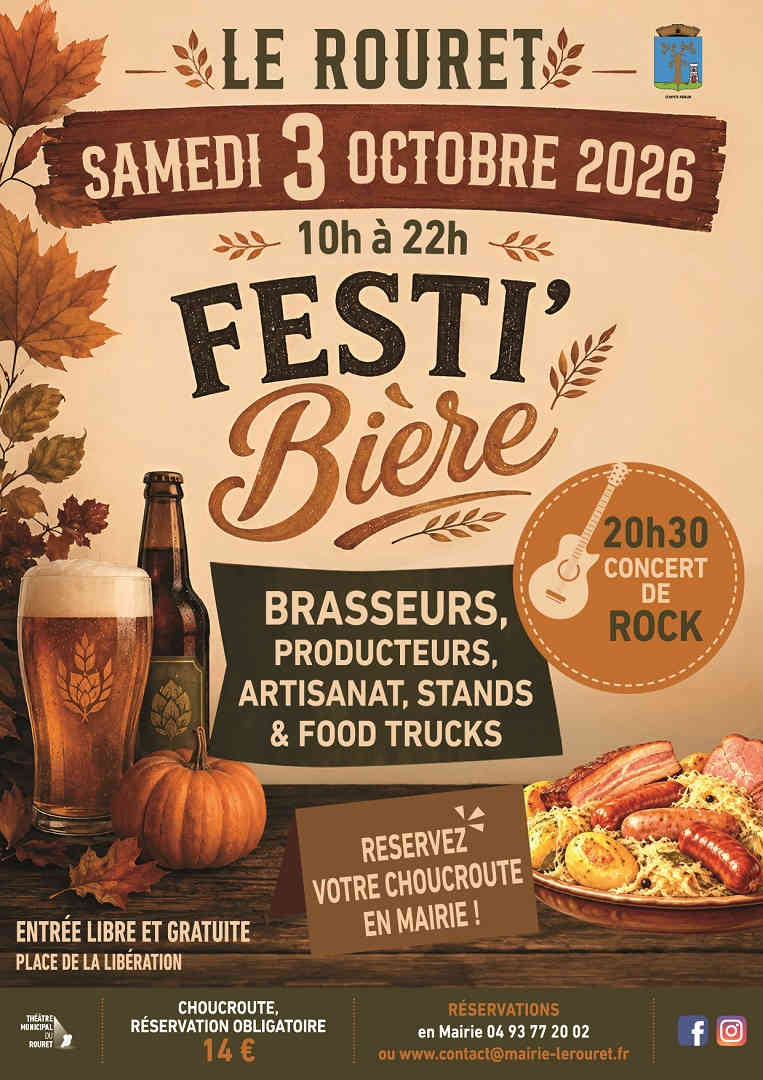 Affiche Festibière au Rouret – événement et fête de la bière Côte d’Azur