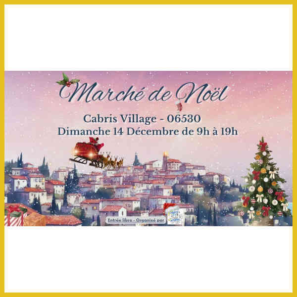 Ambiance festive du marché de Noël de Cabris avec illuminations