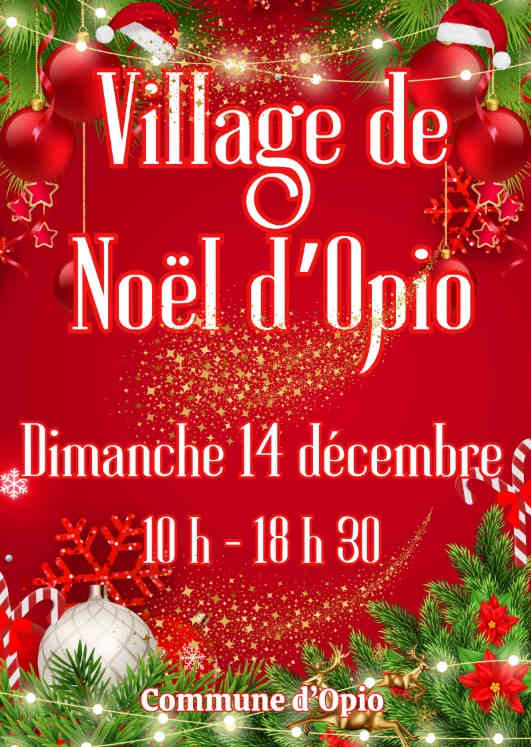 "Marché de Noël d'Opio avec stands artisanaux et illuminations festives"