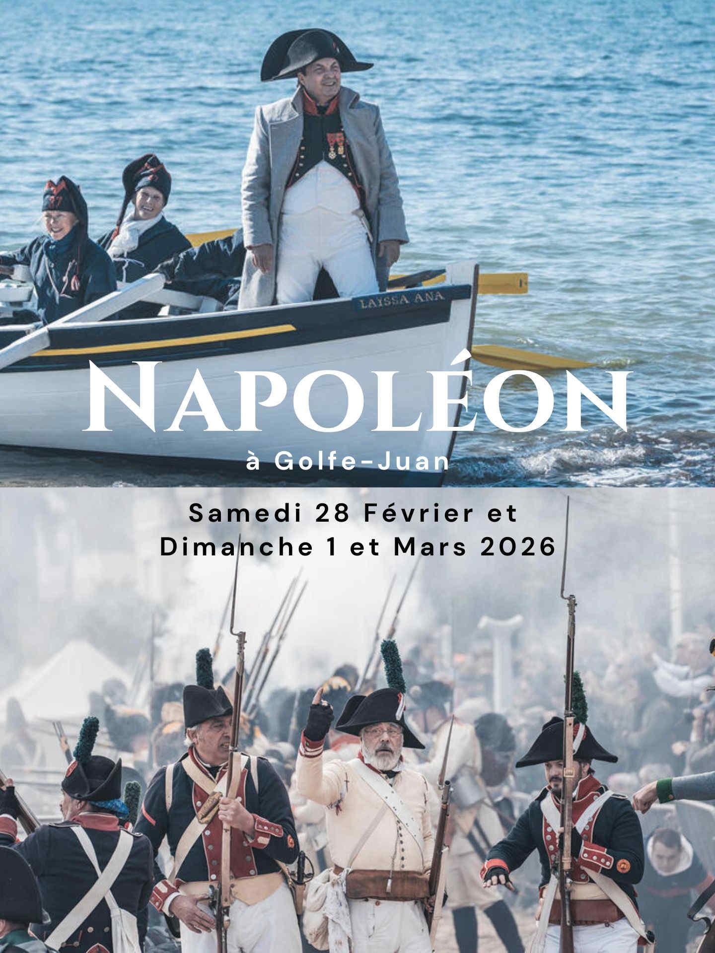 Napoléon à Golfe Juan, reconstitutions historiques, idées sorties pour tous, gratuit, dans le 06