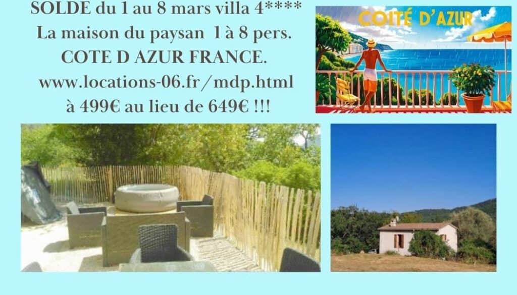 offres promotions locations vacances mars hiver cote d azur gites maisons villas