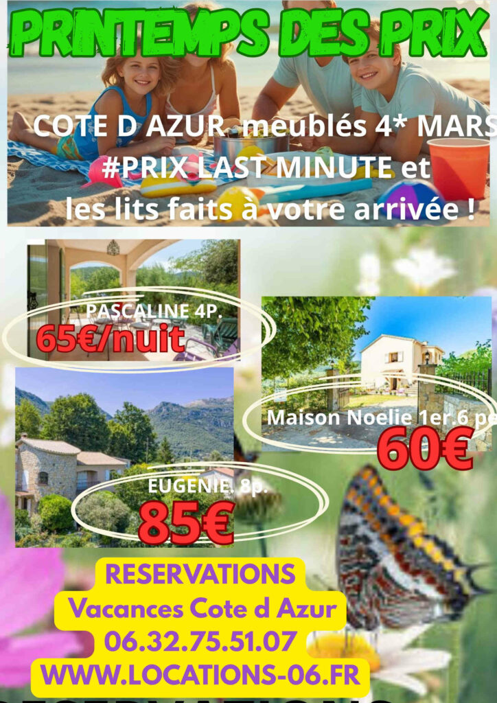 locations de vacances sur la côte d'azur, promotions et offres spéciales