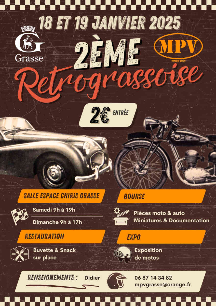 retrograssoise grasse salon exposition voitures autos motos vintage agenda sorties 06