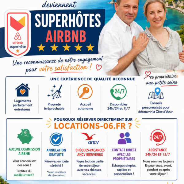 Pascale et Thierry Codera de Locations-06.fr deviennent Superhôtes Airbnb